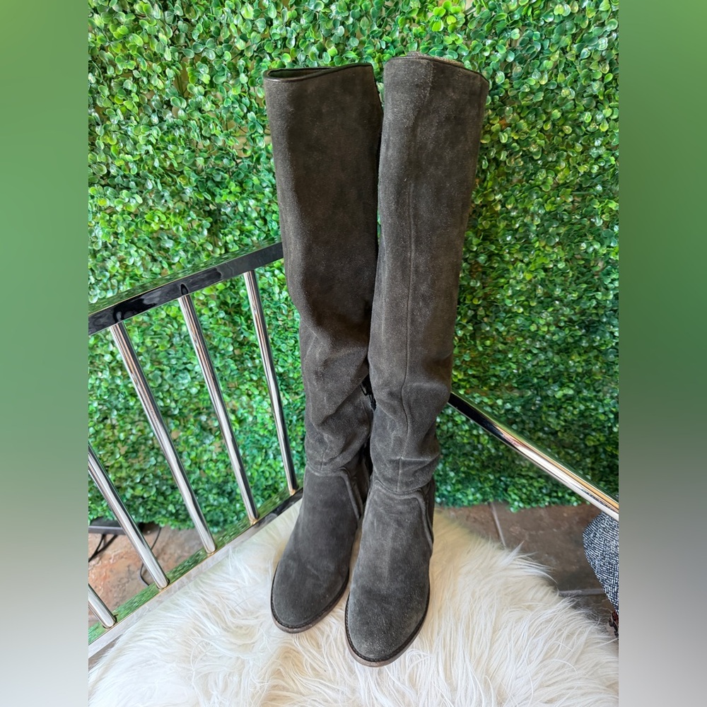 Vince Camuto Off Black Suede Over The knee Boots
